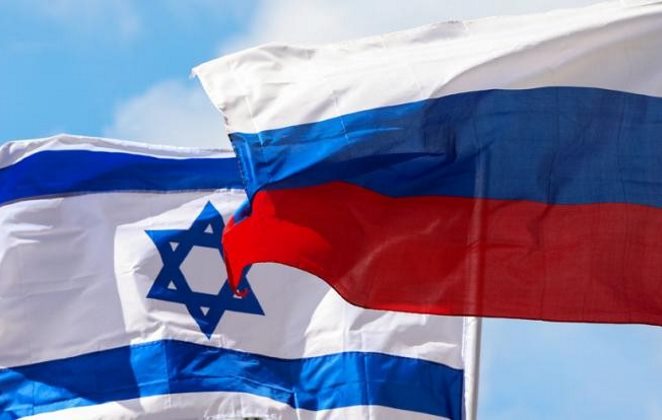 Флаги Израиля и России