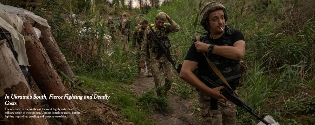 The New York Times: украинские военные заявили о масштабных потерях на южном направлении