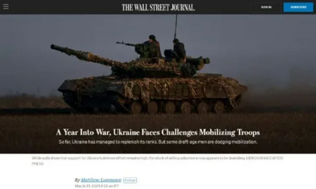 WSJ: Украина сталкивается с растущими проблемами в наборе войск