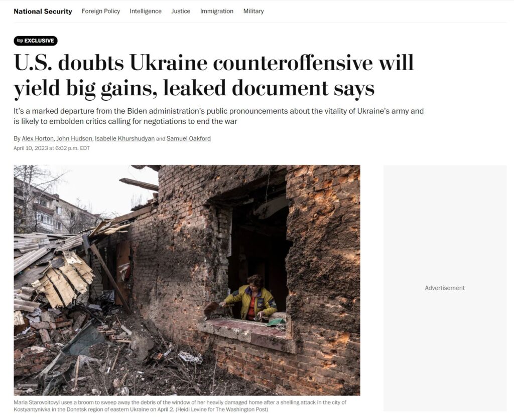 WP: США сомневаются в успехе наступления Украины из-за проблем с комплектованием войск ВСУ