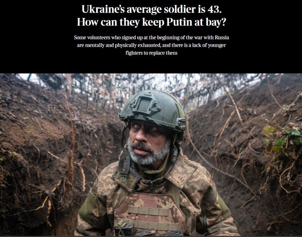 Средний возраст украинских солдат на фронте 43 года